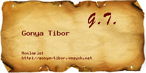Gonya Tibor névjegykártya
